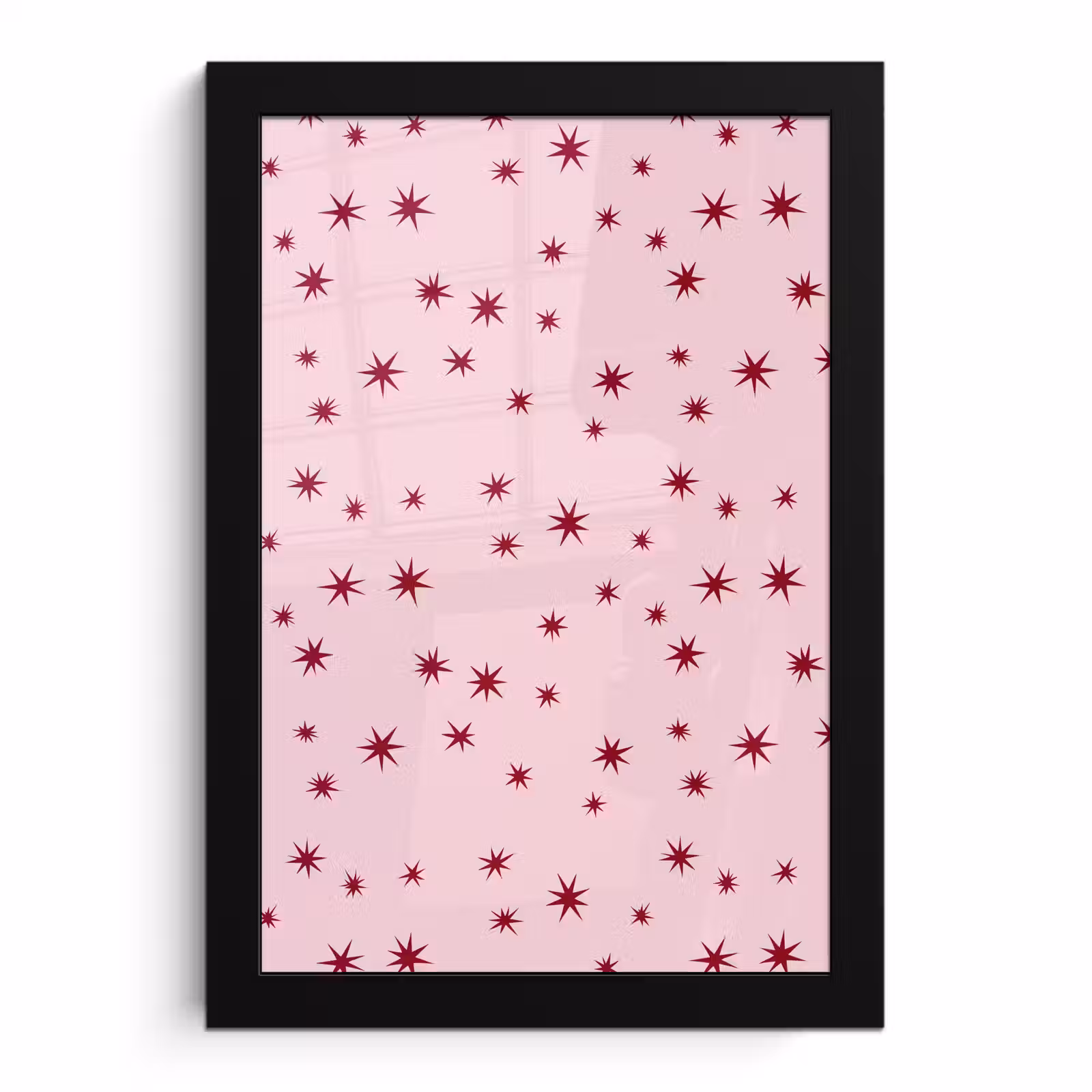 Poster met lijst - Ster - Roze - Rood — 1