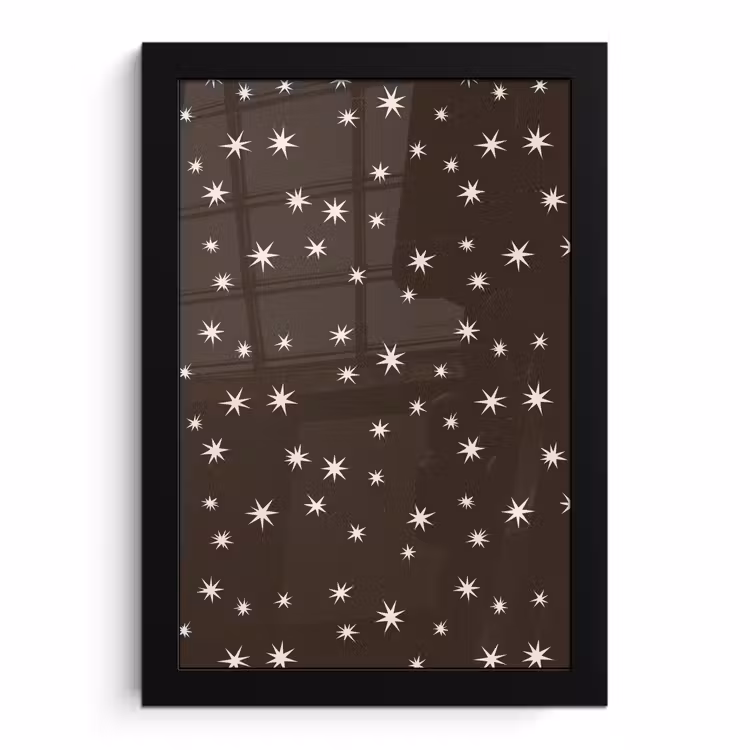 Poster met lijst - Bruin - Ster - Kerst — 1