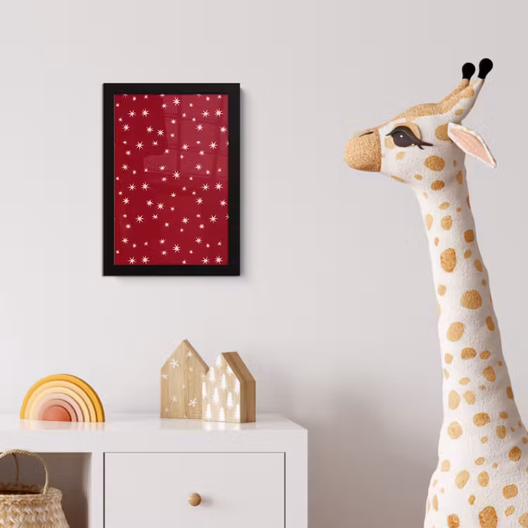 Poster met lijst - Rood - Wit - Kerst - Ster — 5