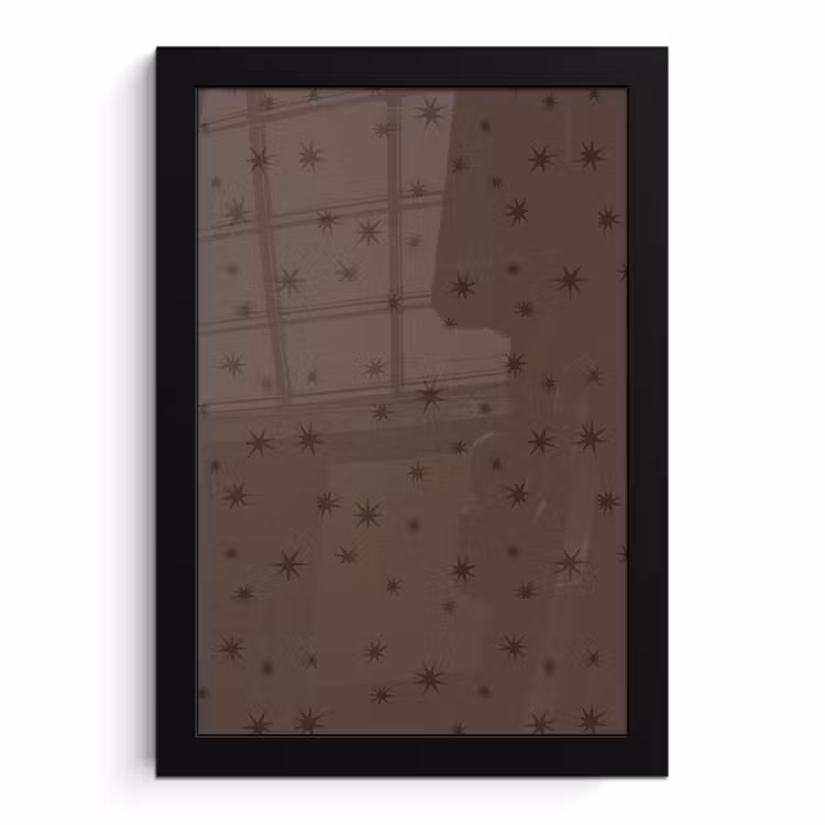 Poster met lijst - Ster - Bruin - Kerst — 1
