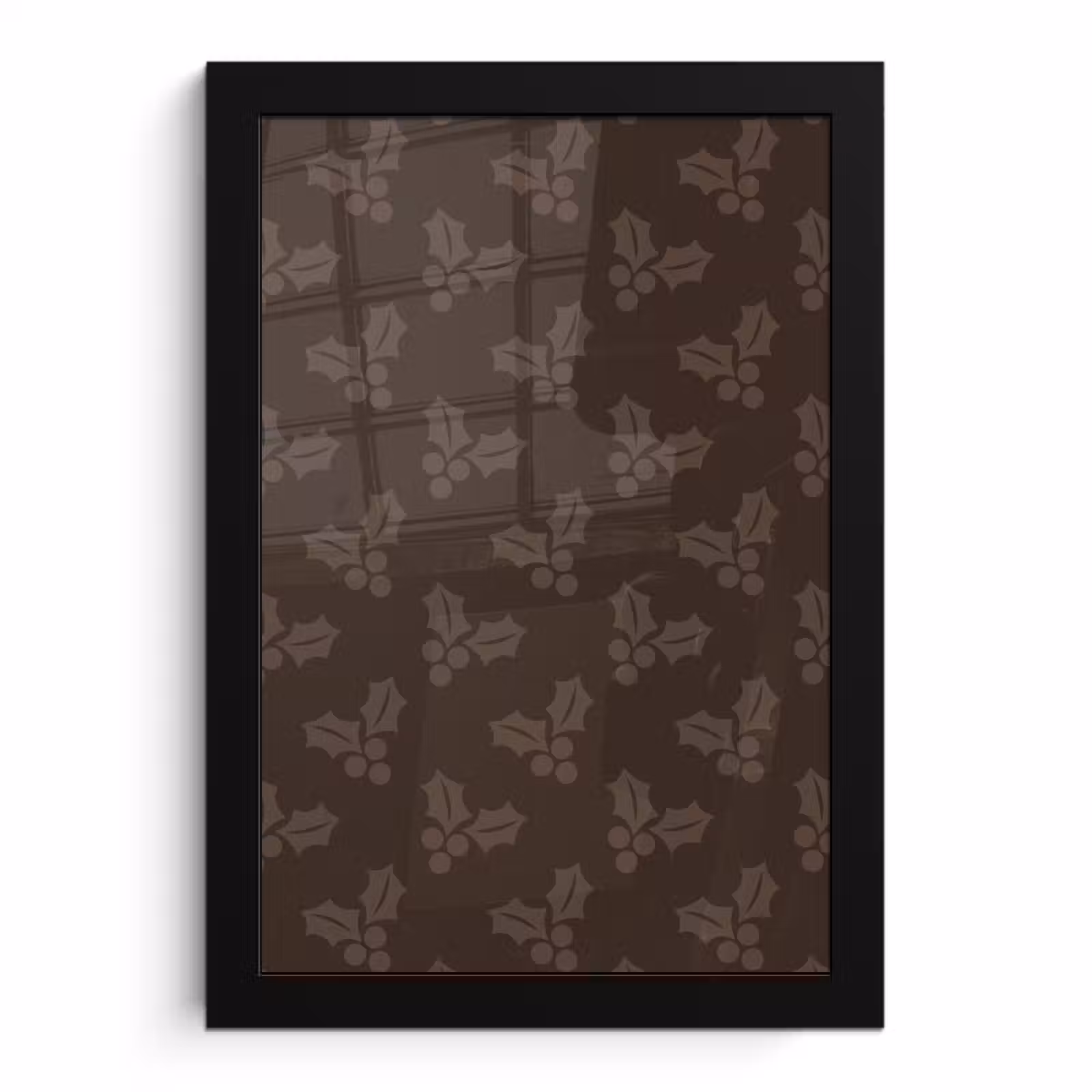 Poster met lijst - Kerst - Hulst - Bruin — 1