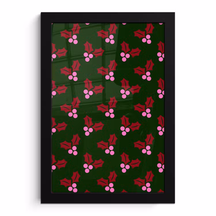 Poster met lijst - Neon - Hulst - Kerst — 1