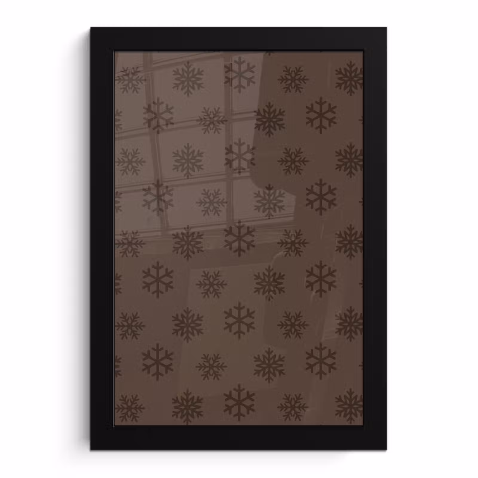 Poster met lijst - Sneeuwvlok - Kerst - Bruin — 1