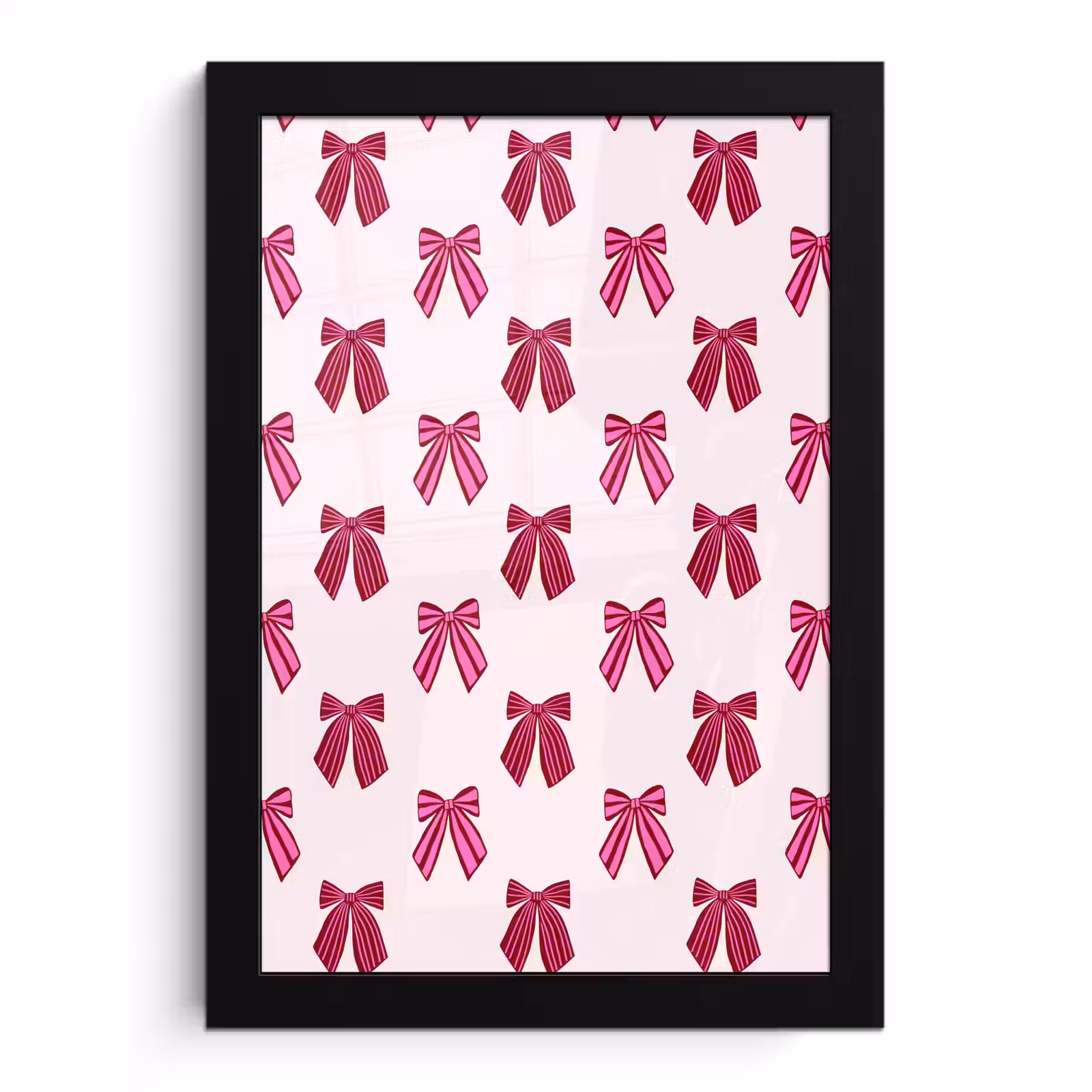 Poster met lijst - Strikken - Kerst - Roze — 1