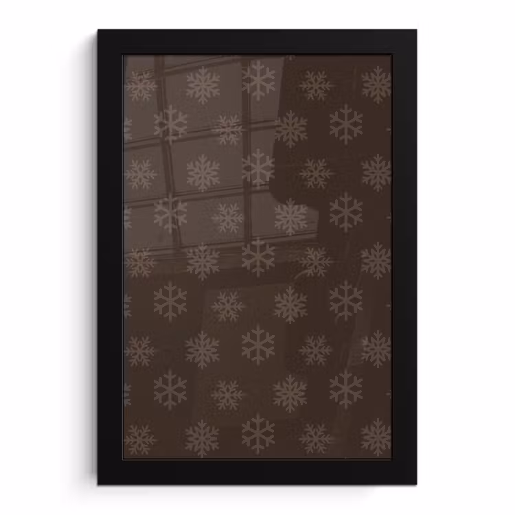 Poster met lijst - Sneeuwvlok - Bruin - Kerst — 1