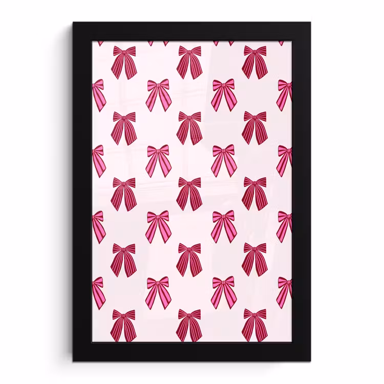Poster met lijst - Strikken - Kerst - Roze — 1