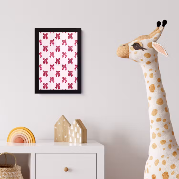 Poster met lijst - Strikken - Kerst - Roze — 5