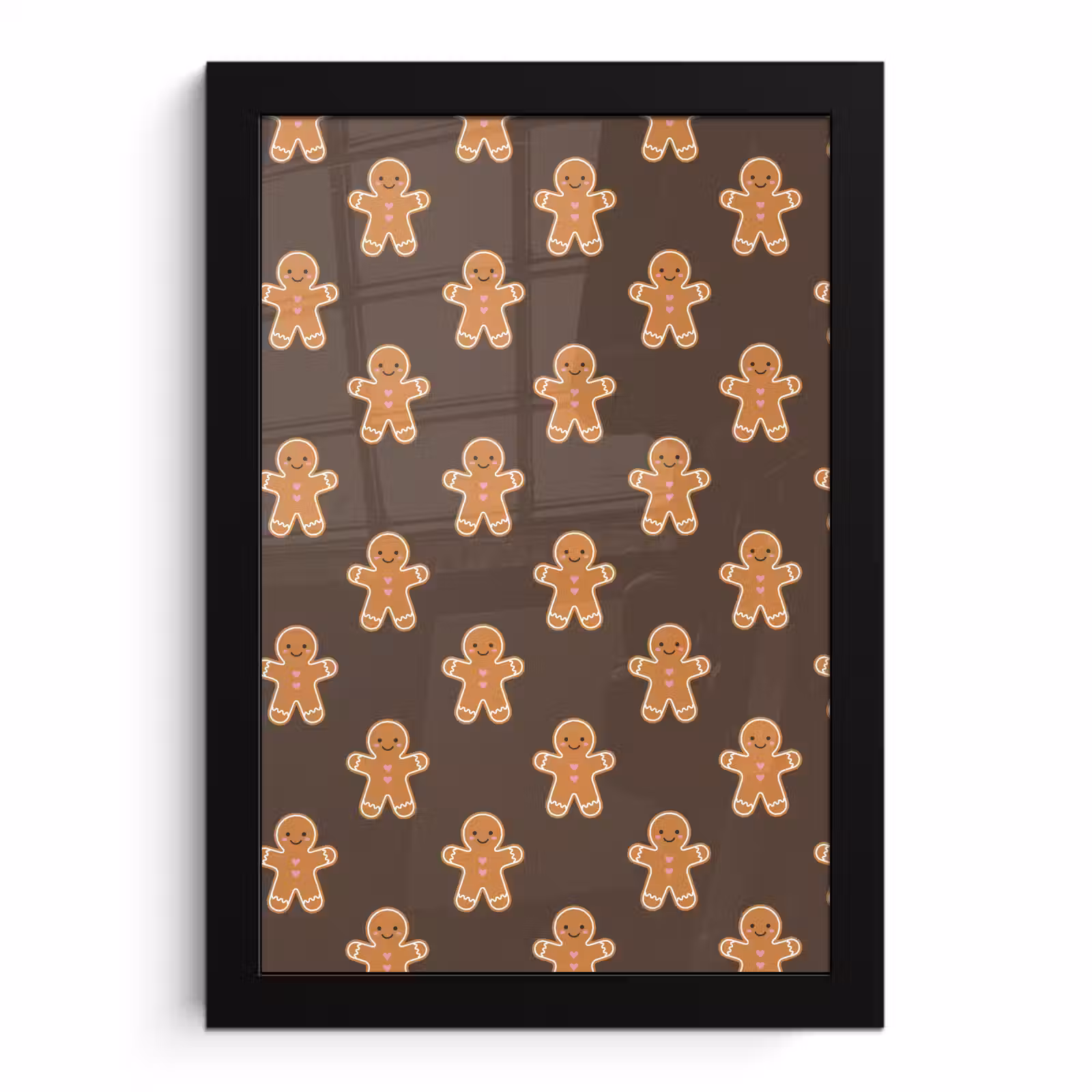 Poster met lijst - Peperkoek - Kerst - Bruin — 1