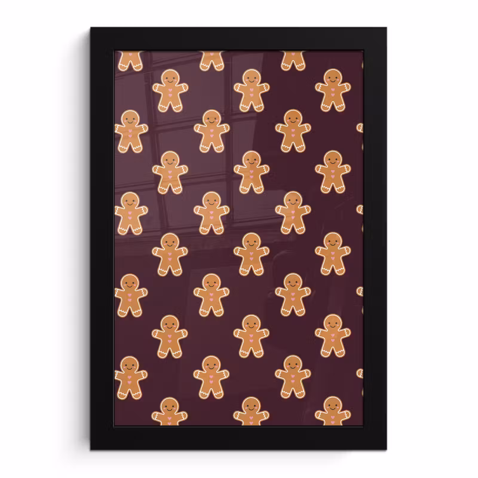 Poster met lijst - Peperkoek - Kerst - Burgundy — 1