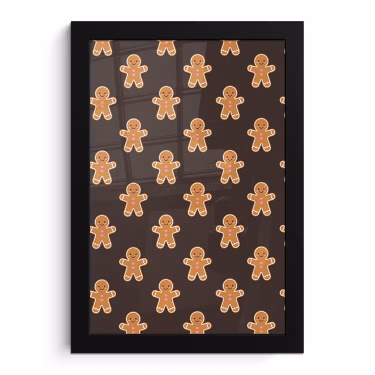 Poster met lijst - Peperkoek - Bruin - Kerst — 1