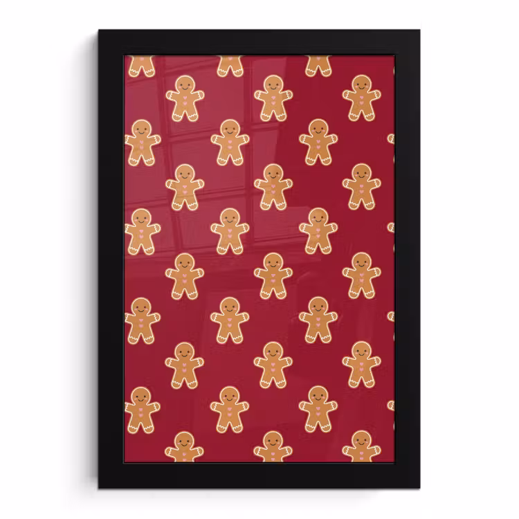 Poster met lijst - Peperkoek - Kerst - Rood — 1