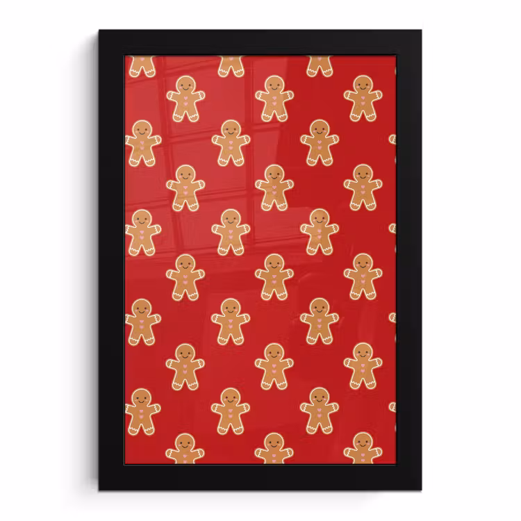 Poster met lijst - Peperkoek - Kerst - Rood — 1