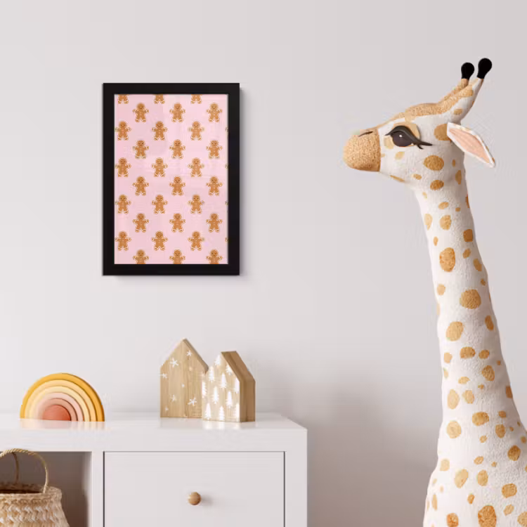 Poster met lijst - Peperkoek - Kerst - Roze — 5