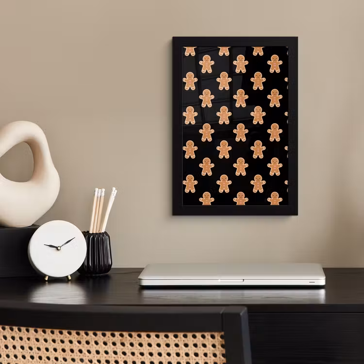 Poster met lijst - Peperkoek - Kerst - Zwart — 3