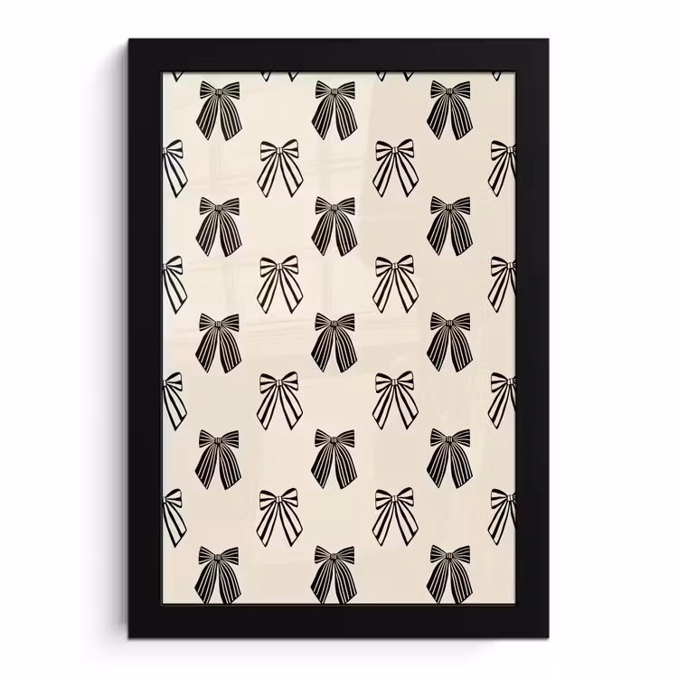 Poster met lijst - Strikken - Kerst - Zwart — 1