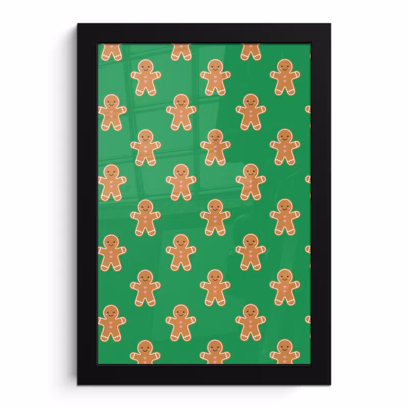 Poster met lijst - Peperkoek - Kerst - Neon - Groen — 1
