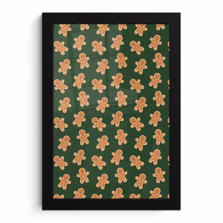 Poster met lijst - Peperkoek - Kerst - Groen - Bruin — 1