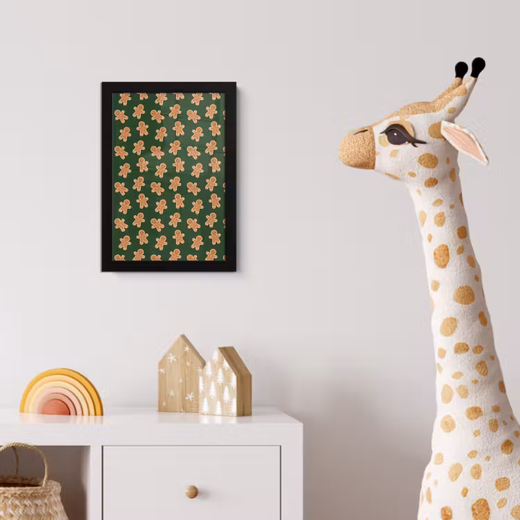 Poster met lijst - Peperkoek - Kerst - Groen - Bruin — 5
