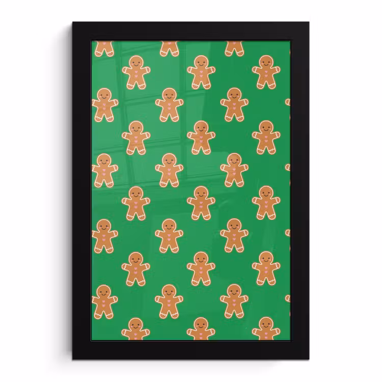 Poster met lijst - Peperkoek - Kerst - Neon - Groen — 1