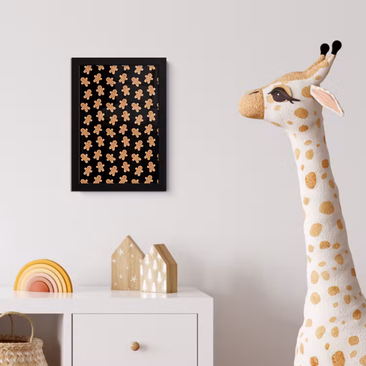 Poster met lijst - Peperkoek - Kerst - Zwart - Bruin — 5