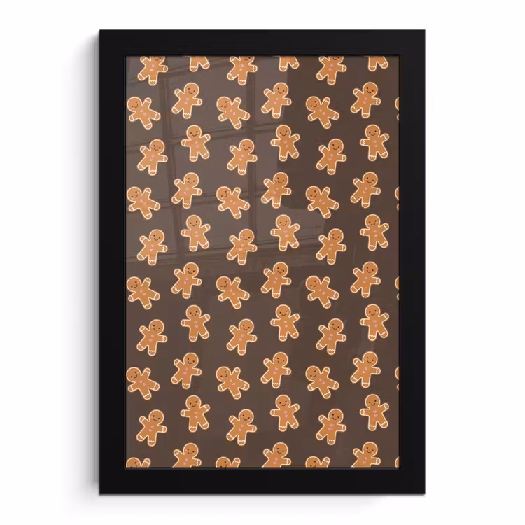 Poster met lijst - Peperkoek - Kerstmis - Bruin — 1