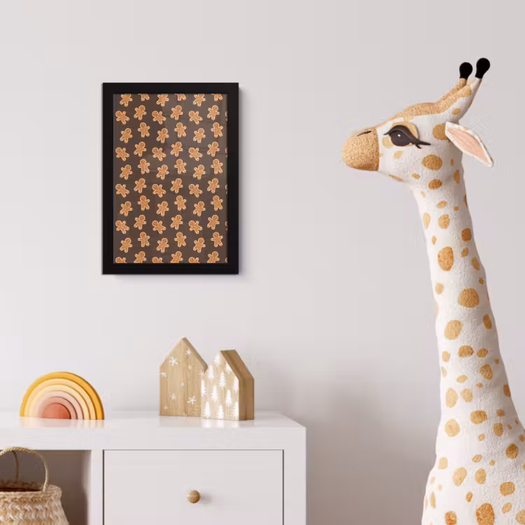 Poster met lijst - Peperkoek - Kerstmis - Bruin — 5