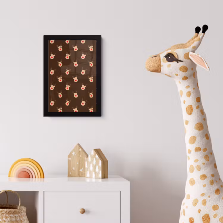 Poster met lijst - Rendieren - Kerst - Bruin — 5