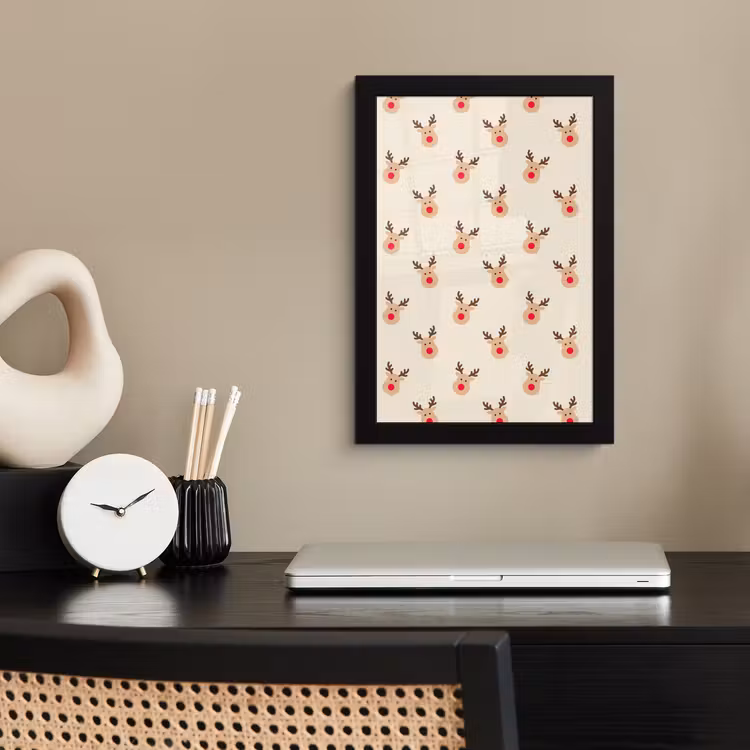 Poster met lijst - Rendieren - Kerst - Crème — 3
