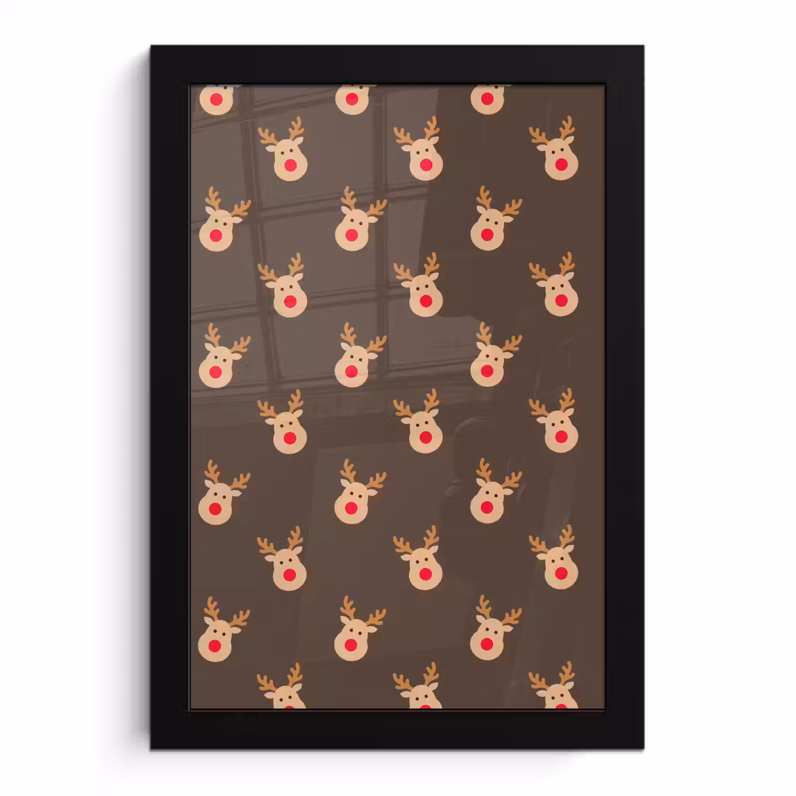 Poster met lijst - Kerst - Rendieren - Bruin — 1