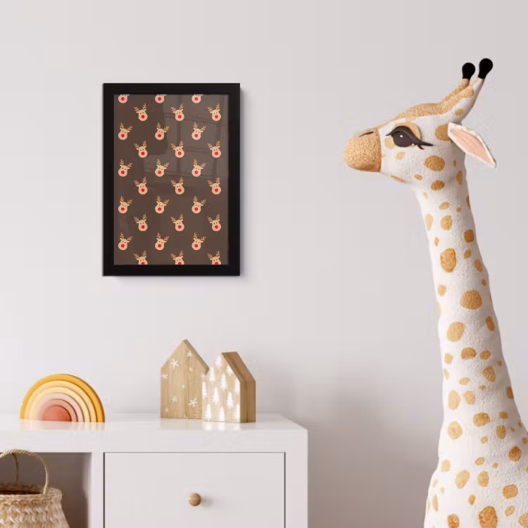 Poster met lijst - Kerst - Rendieren - Bruin — 5