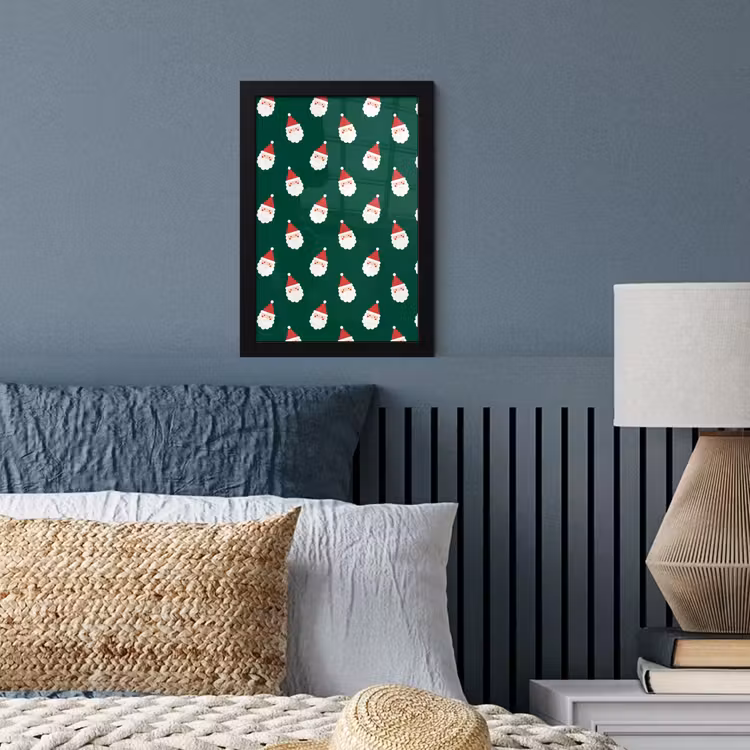 Poster met lijst - Kerstman - Kerst - Groen — 4