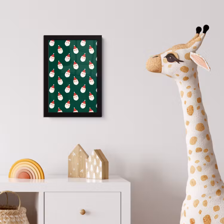 Poster met lijst - Kerstman - Kerst - Groen — 5