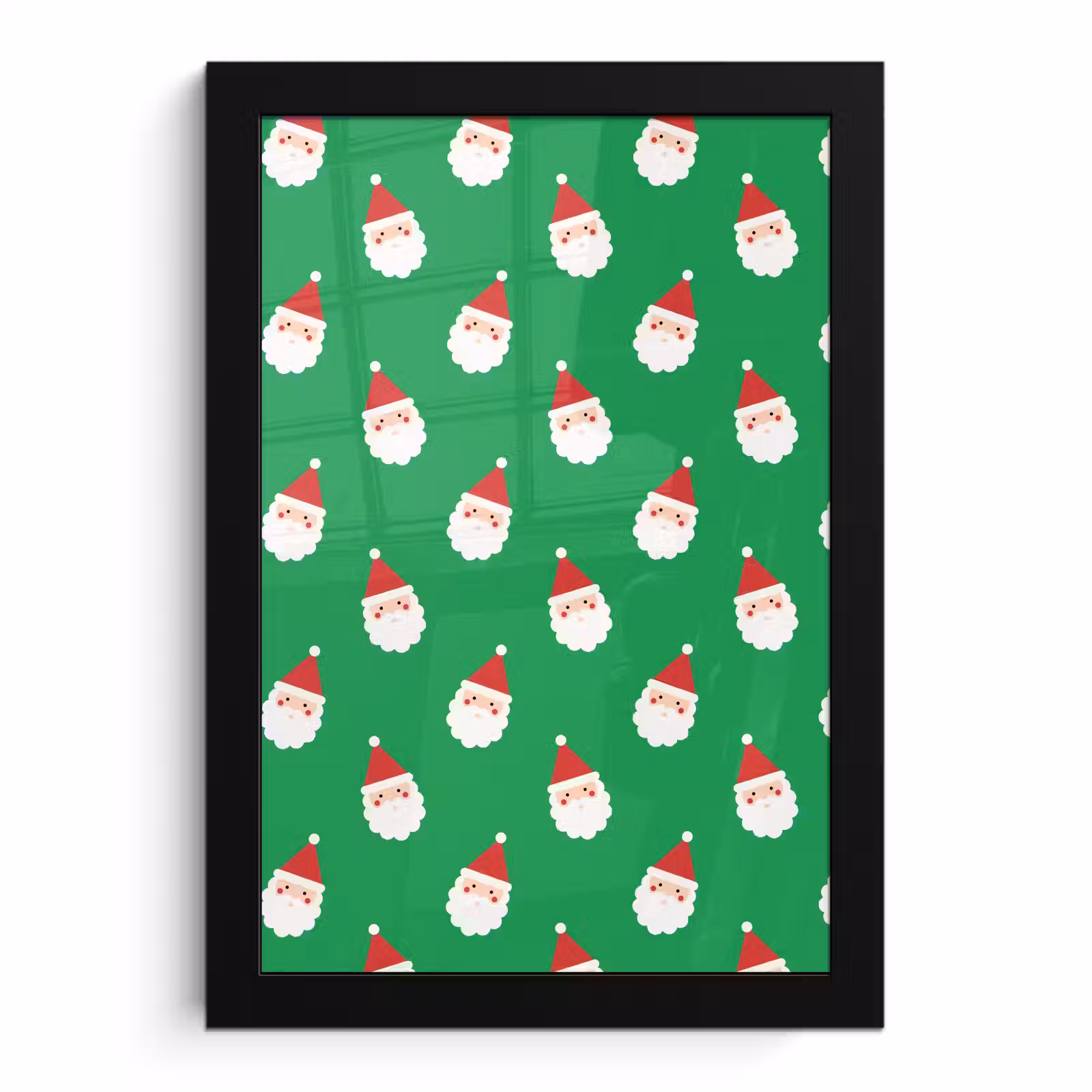 Poster met lijst - Kerstman - Kerst - Neon - Groen — 1