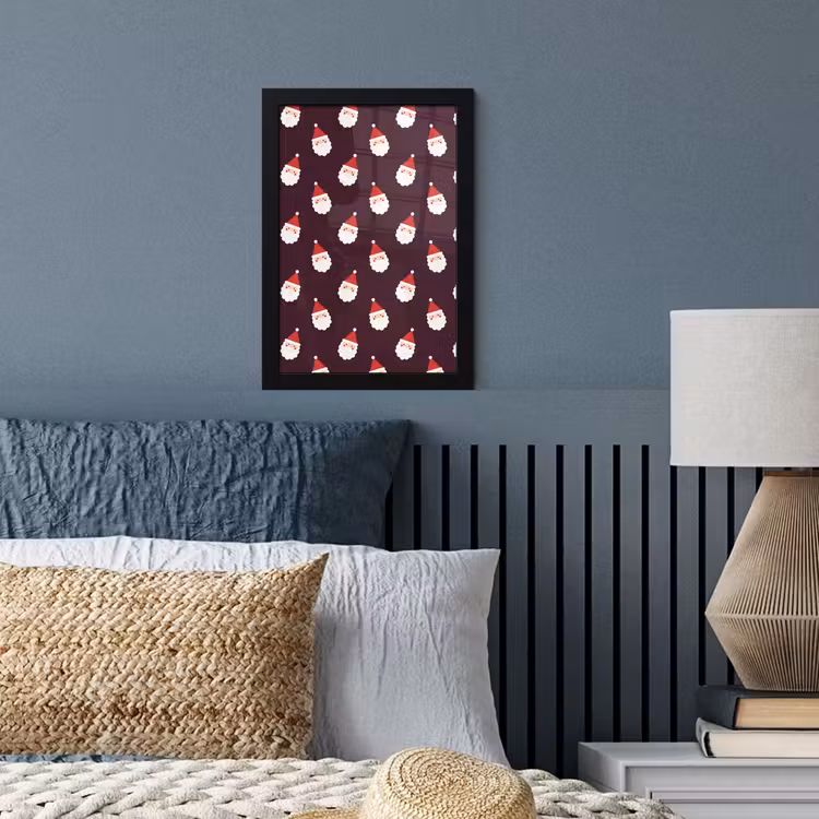 Poster met lijst - Kerstman - Kerst - Donker - Rood — 4