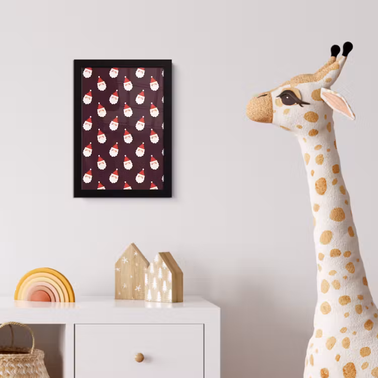 Poster met lijst - Kerstman - Kerst - Donker - Rood — 5