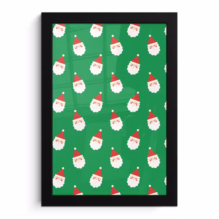 Poster met lijst - Kerstman - Kerst - Neon - Groen — 1