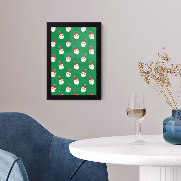 Poster met lijst - Kerstman - Kerst - Neon - Groen — 2