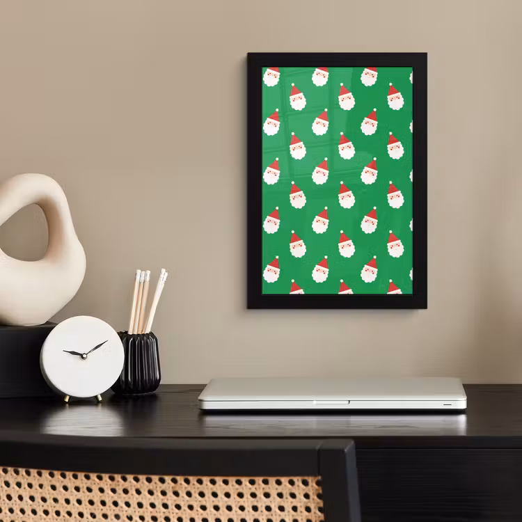 Poster met lijst - Kerstman - Kerst - Neon - Groen — 3