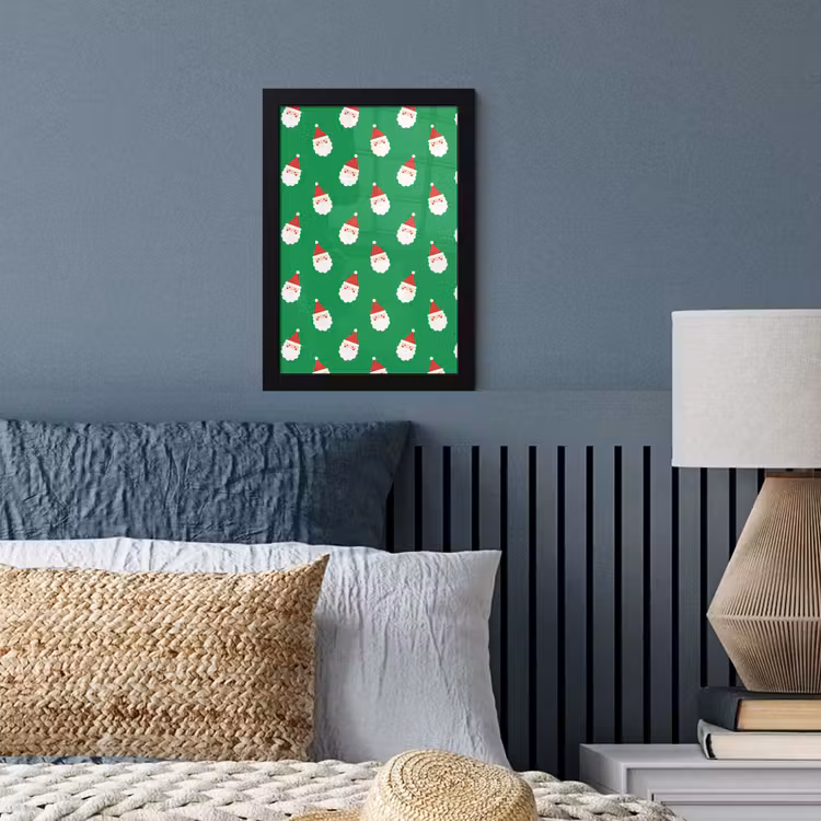 Poster met lijst - Kerstman - Kerst - Neon - Groen — 4