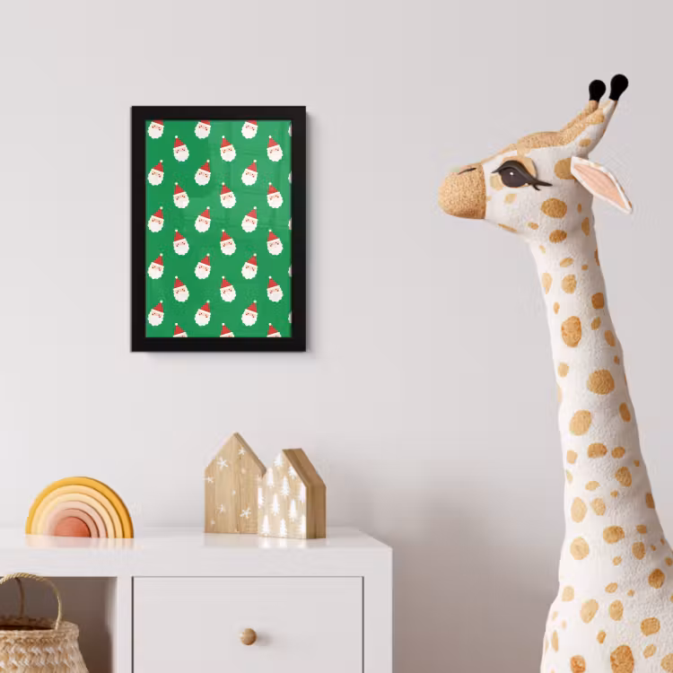 Poster met lijst - Kerstman - Kerst - Neon - Groen — 5