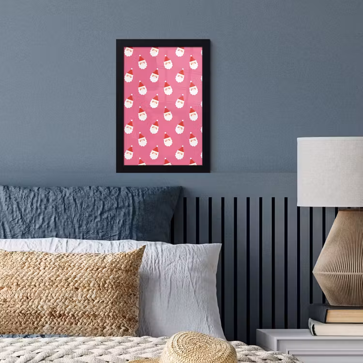 Poster met lijst - Kerstman - Kerst - Rood - Roze — 4