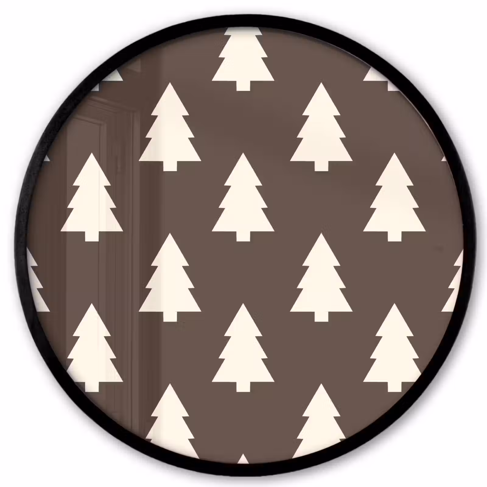 Ronde fotolijst - Kerstboom - Grijs - Crème — 1