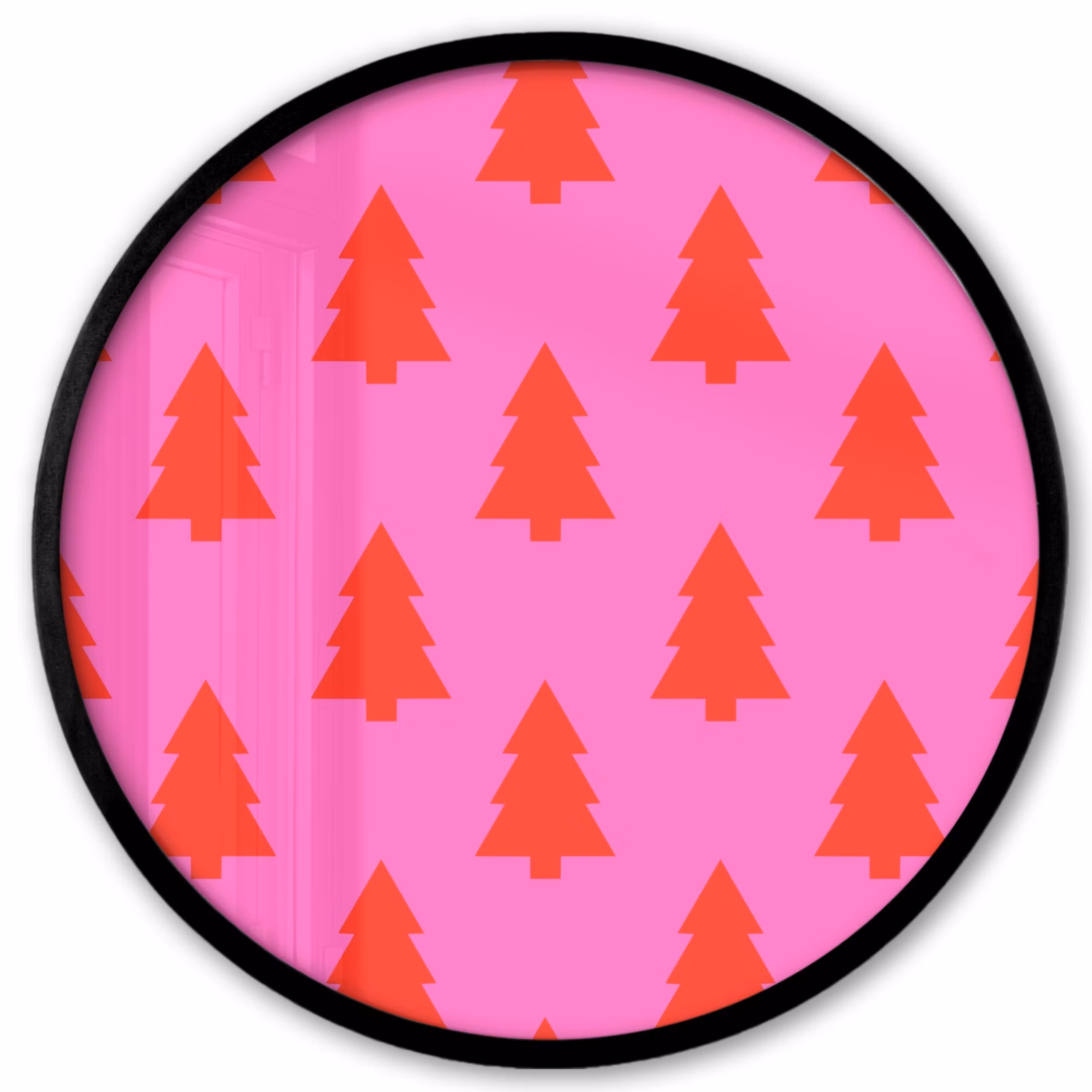 Ronde fotolijst - Kerstboom - Rood - Neon — 1