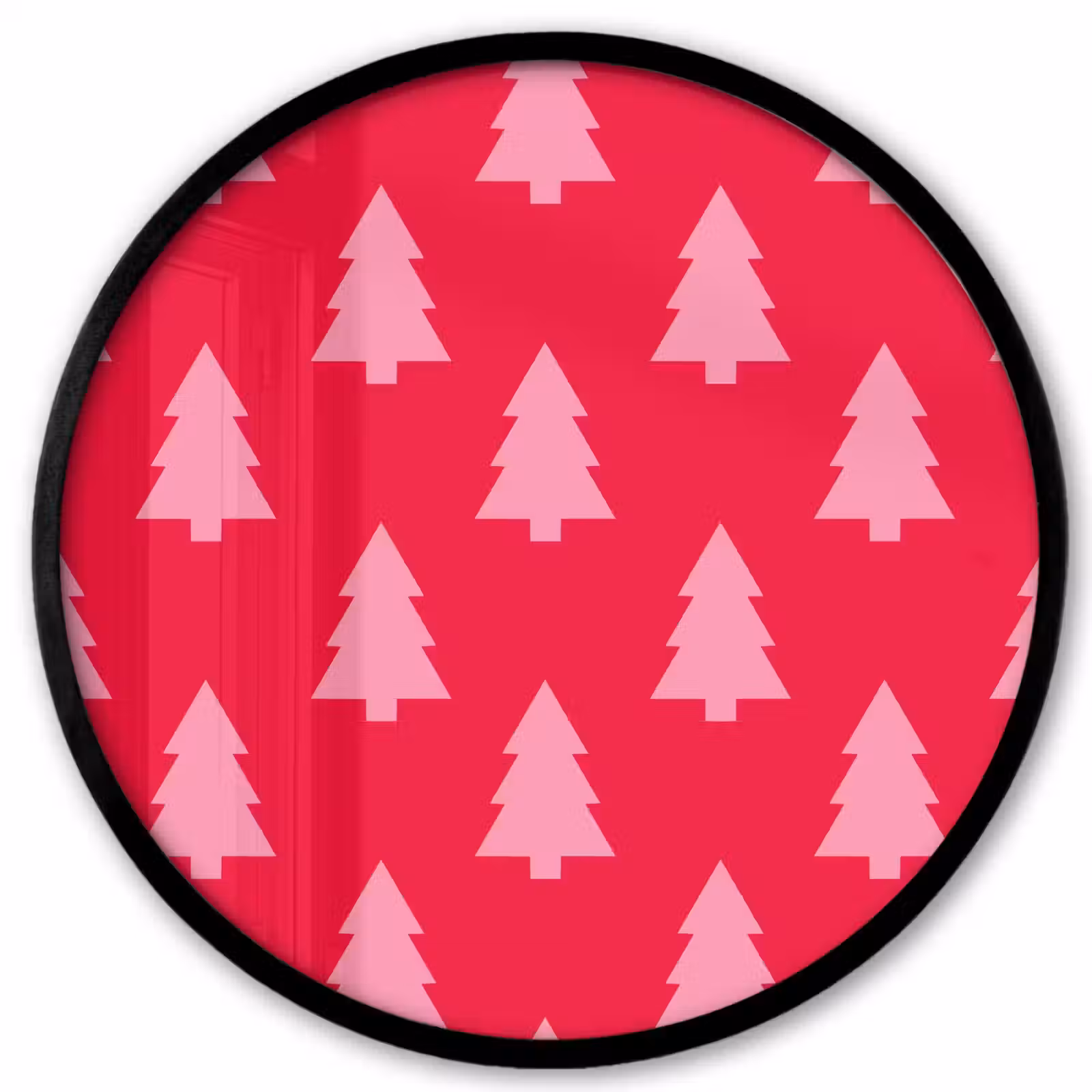 Ronde fotolijst - Kerstboom - Roze - Rood — 1