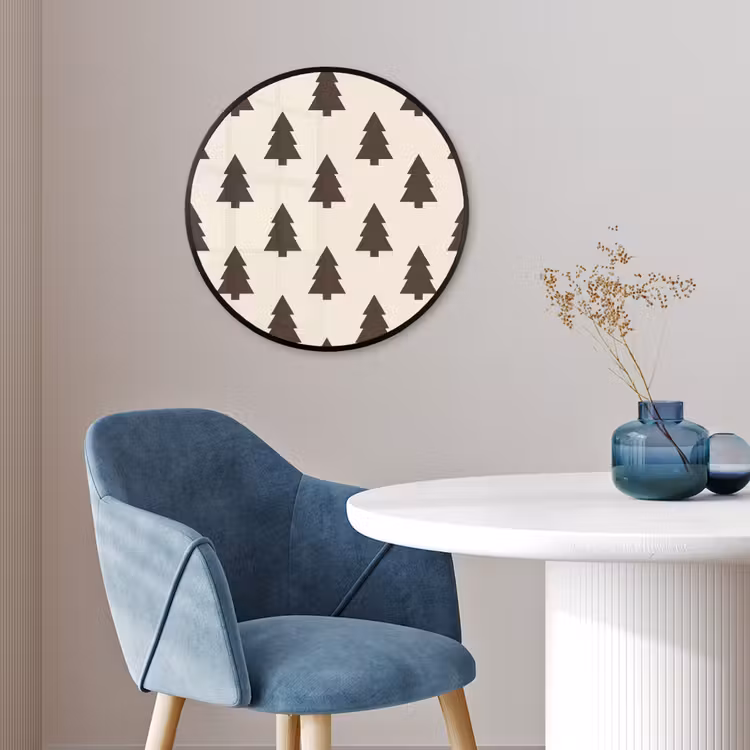 Ronde fotolijst - Kerstboom - Crème - Grijs — 4