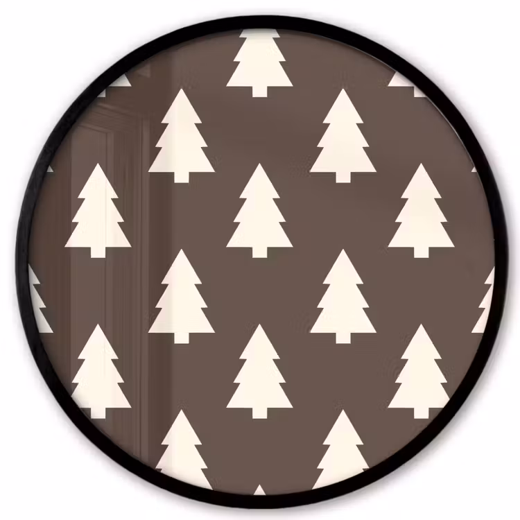 Ronde fotolijst - Kerstboom - Grijs - Crème — 1