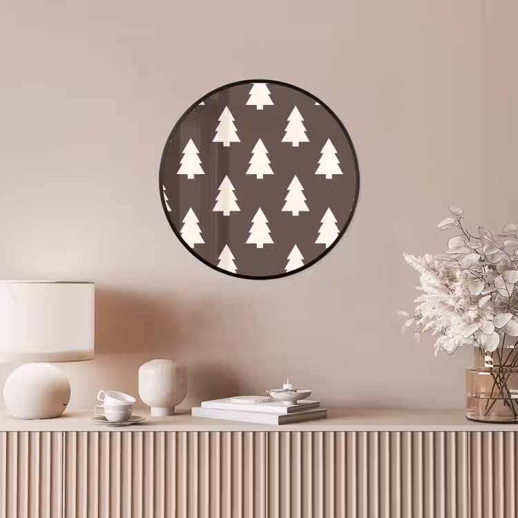Ronde fotolijst - Kerstboom - Grijs - Crème — 5