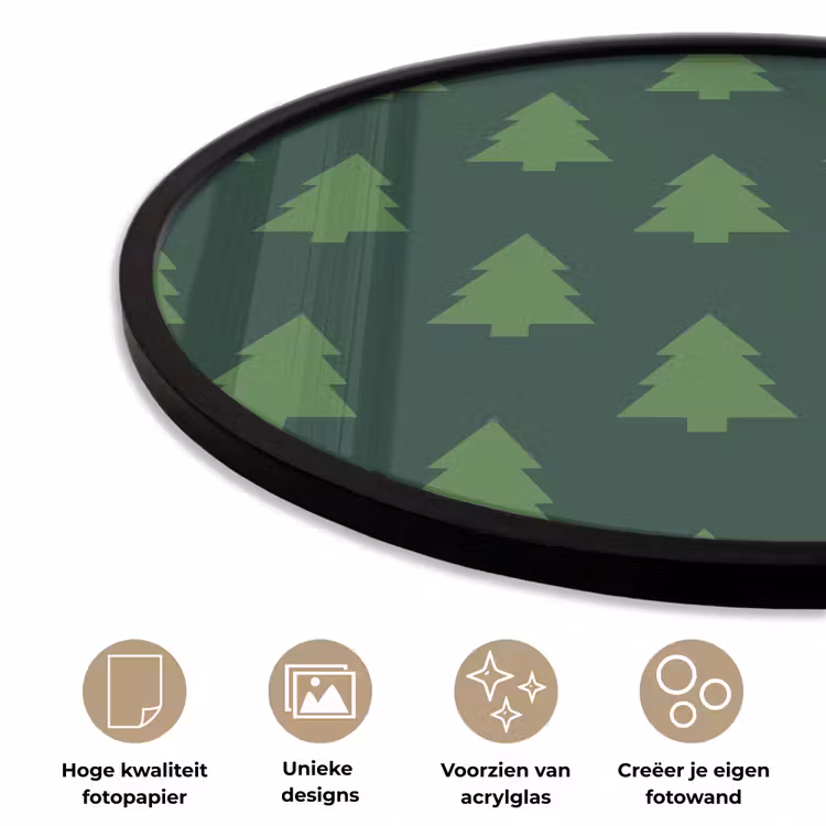 Ronde fotolijst - Kerstboom - Groen - Kerst — 2