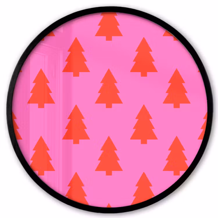 Ronde fotolijst - Kerstboom - Rood - Neon — 1