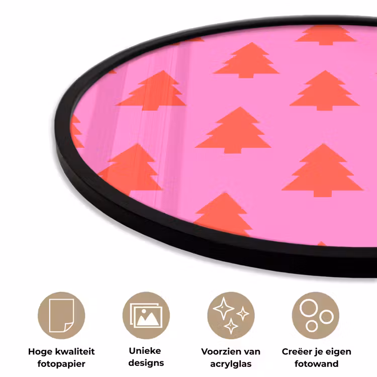 Ronde fotolijst - Kerstboom - Rood - Neon — 2
